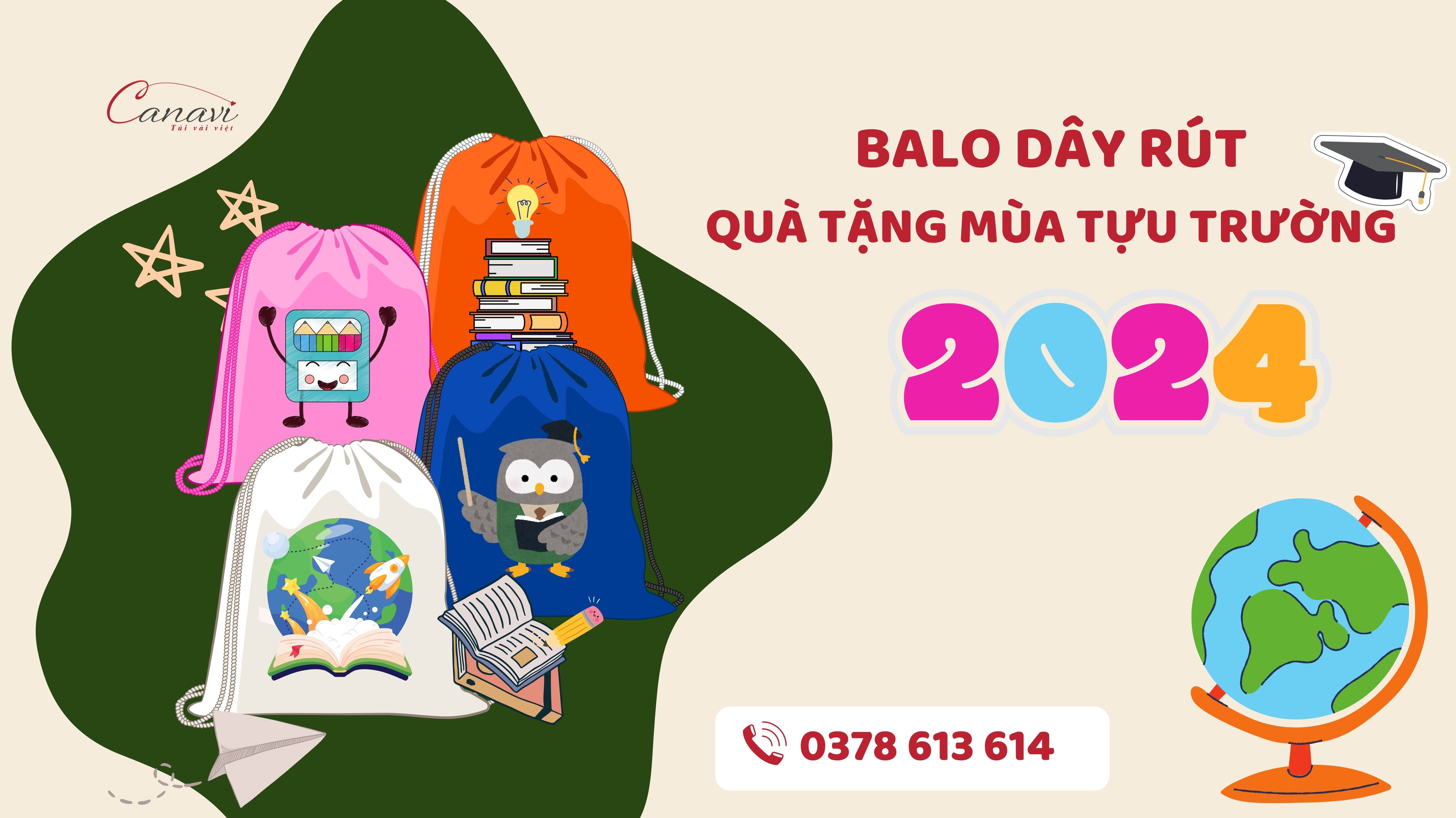 Balo dây rút - Qùa tặng Mùa tựu trường cho học sinh, sinh viên 2024 