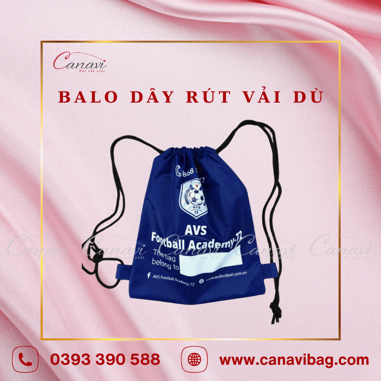 Balo dây rút vải dù in logo theo yêu cầu của doanh nghiệp