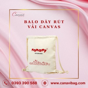 Balo Dây Rút Vải Canvas - Túi Dây Rút Vải Bố - BLR04