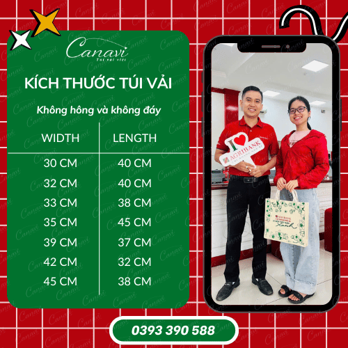 Cách chọn kích thước túi vải phù hợp