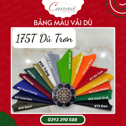 Bảng màu vải dù (polyester)