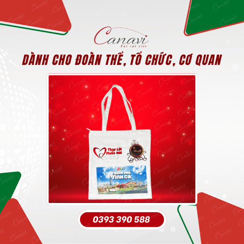 Túi vải bố quà tặng thương hiệu dành cho cơ quan, đoàn thể, tổ chức xã hội