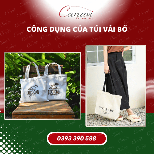 Tác dụng của mẫu túi vải bố - túi canvas - túi vải tote in logo