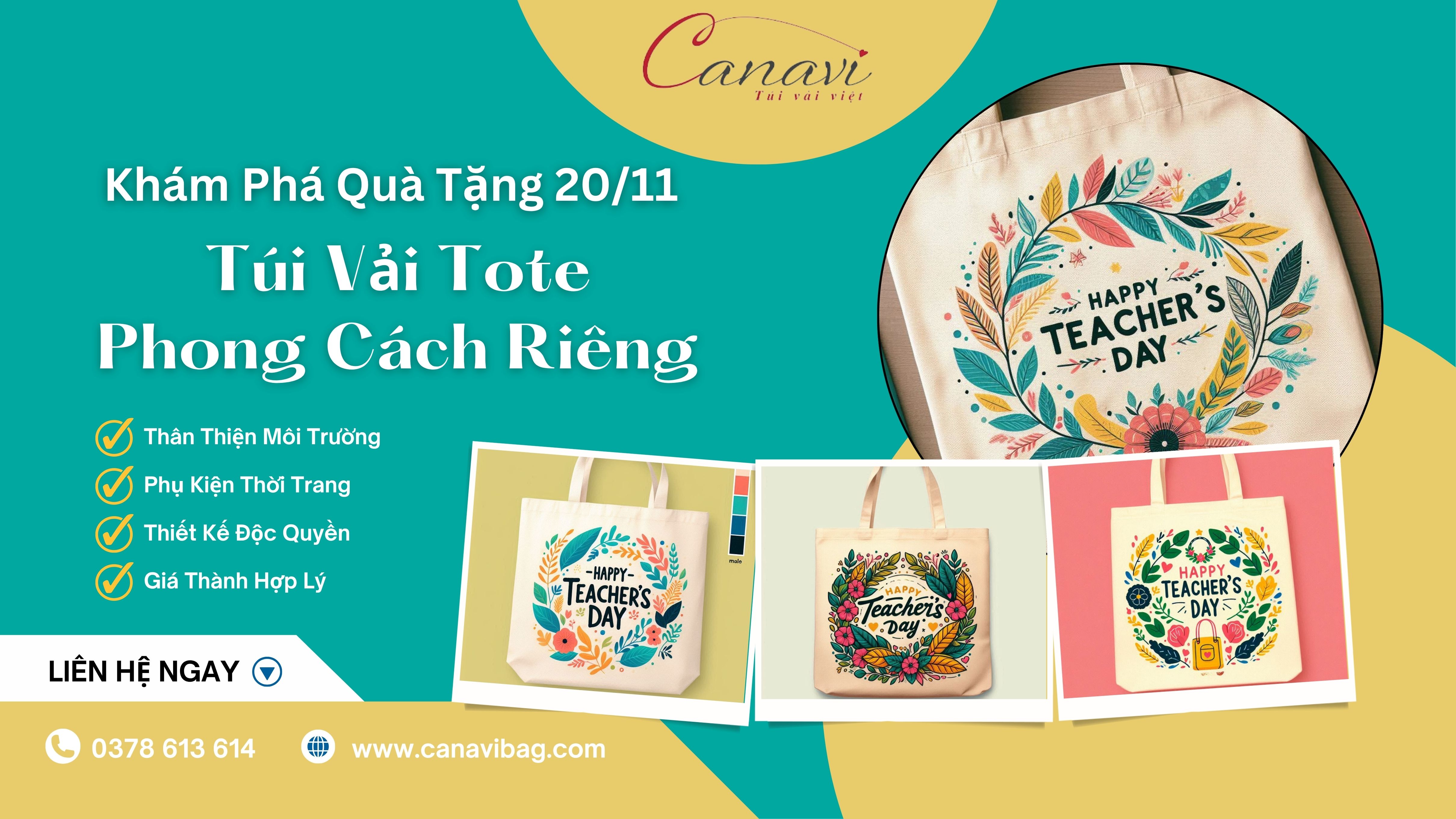 Khám Phá Quà Tặng 20/11 – Túi Vải Tote Mang Phong Cách Riêng
