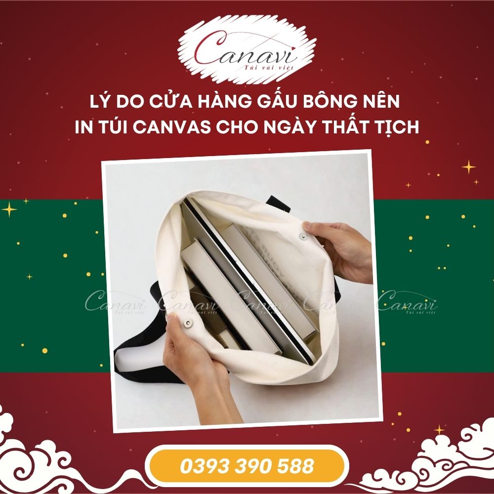 Lý Do Cửa Hàng Gấu Bông Nên Đặt In Túi Canvas Cho Ngày Thất Tịch