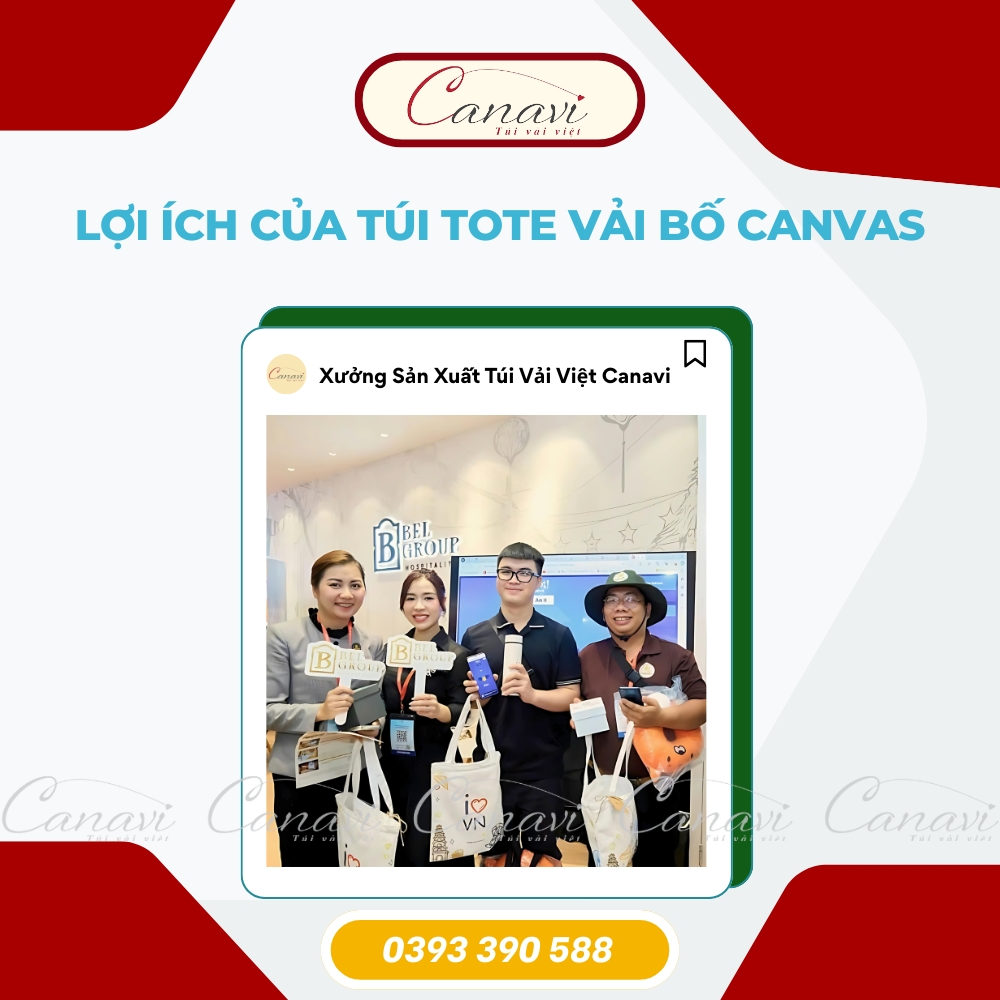 Vì sao túi tote vải bố canvas là lựa chọn phù hợp cho chương trình công đoàn?