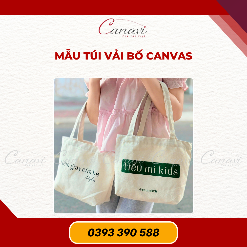 Túi vải tote canvas in logo theo yêu cầu