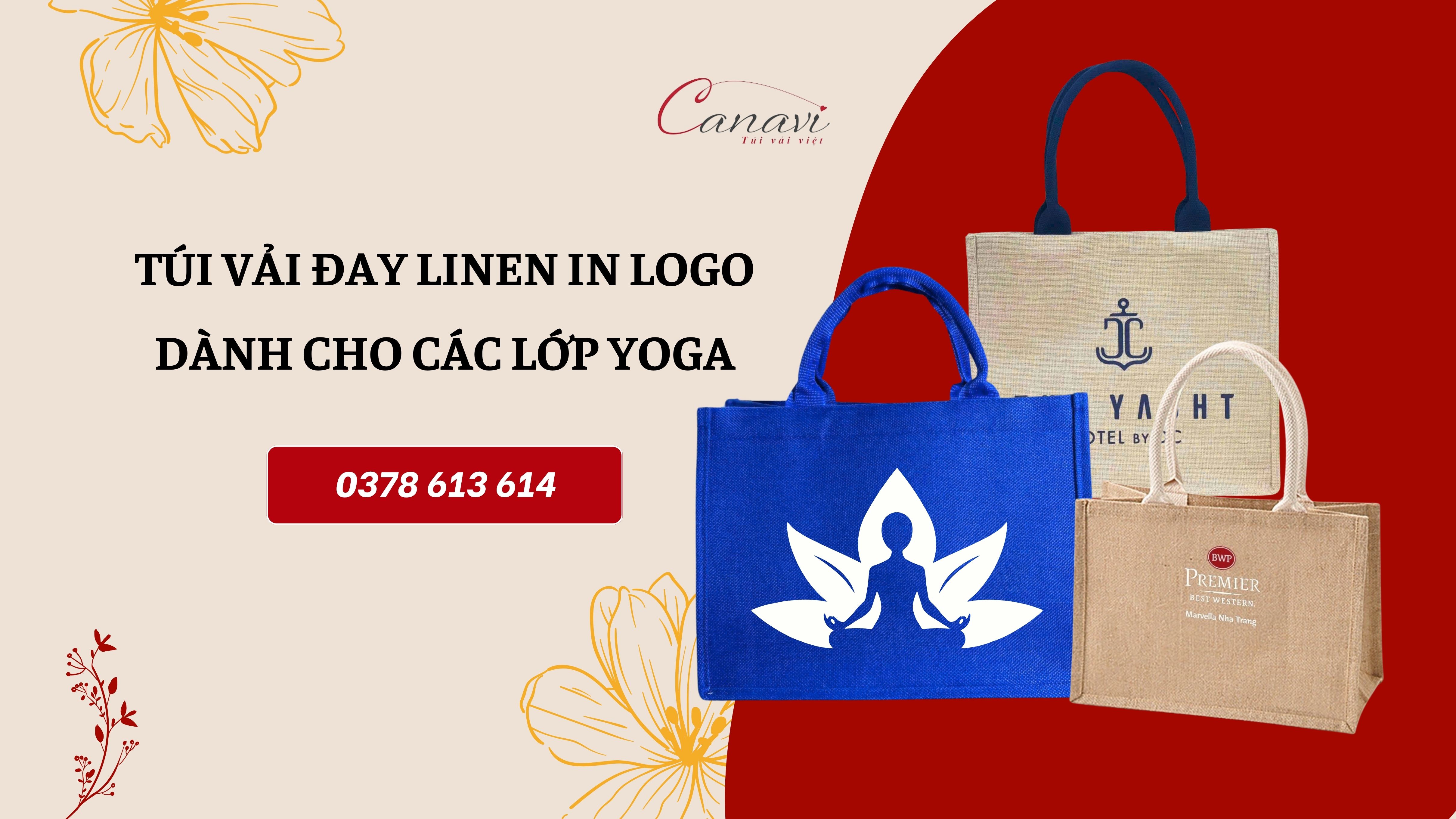 Ngày hội Yoga, các lớp học đặt may túi vải đay linen làm sự kiện quảng bá