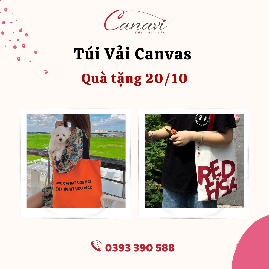 Quà Tặng Túi Vải Canvas Cho Ngày Phụ Nữ Việt Nam