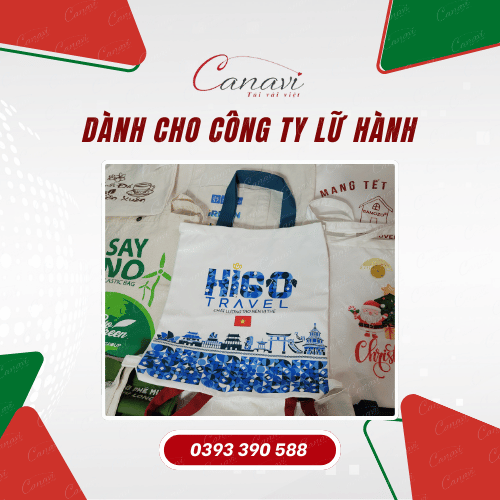 Túi canvas quà tặng thương hiệu dành cho công ty lữ hành
