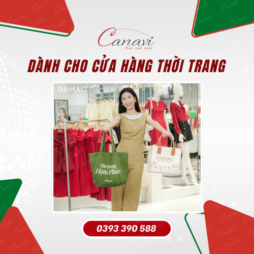 Túi vải bố in logo dành cho shop thời trang
