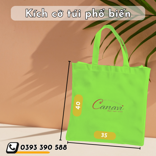 Kích cỡ túi vải đa dạng