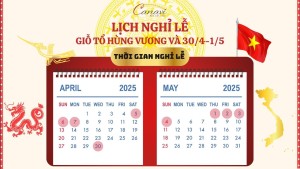Lịch nghỉ lễ Giỗ Tổ Hùng Vương và 30/4-1/5 năm 2025 dành cho người lao động