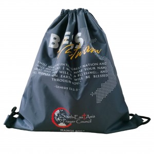 Polyester 210D Drawstring Backpack Custom Logo Printing and Color