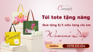 Quà tặng lý tưởng cho phái đẹp dịp 8/3 cùng túi canvas thời trang