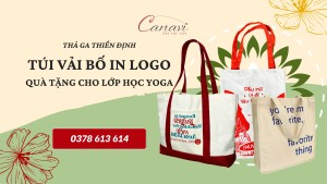 Thả ga thiền định cùng túi vải bố in logo cho các lớp học Yoga