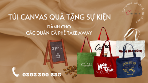 Túi canvas xách tay dành cho các quán cà phê Take Away