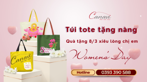 Quà tặng lý tưởng cho phái đẹp dịp 8/3 cùng túi canvas thời trang