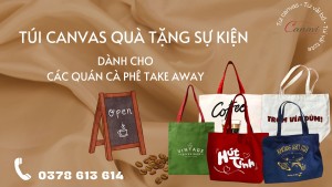 Túi canvas xách tay dành cho các quán cà phê Take Away