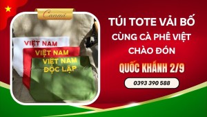 Túi Tote Vải Bố Cùng Chuỗi Cà Phê Việt Mừng Lễ Quốc Khánh 2/9