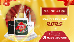 Xây dựng thương hiệu bằng quà tết 2025 - Túi vải canvas in logo thương hiệu