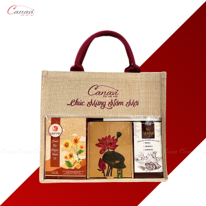 Túi Vải Đay Bóng Kính Đựng Quà Tết TVĐ18