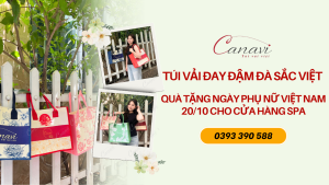 Túi vải đay đậm đà sắc Việt - Quà tặng ngày Phụ nữ Việt Nam 20/10 cho cửa hàng Spa