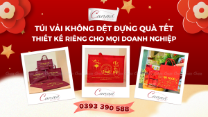 Túi vải không dệt đựng quà tết tặng công nhân - Thiết kế riêng cho nội bộ xí nghiệp, công ty