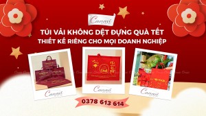 Túi vải không dệt đựng quà tết tặng công nhân - Thiết kế riêng cho nội bộ xí nghiệp, công ty