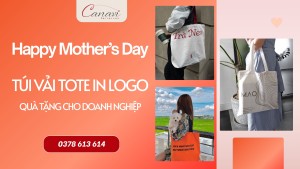 Túi vải tote in logo, món quà tri ân Ngày của Mẹ cho cửa hàng thực phẩm chức năng