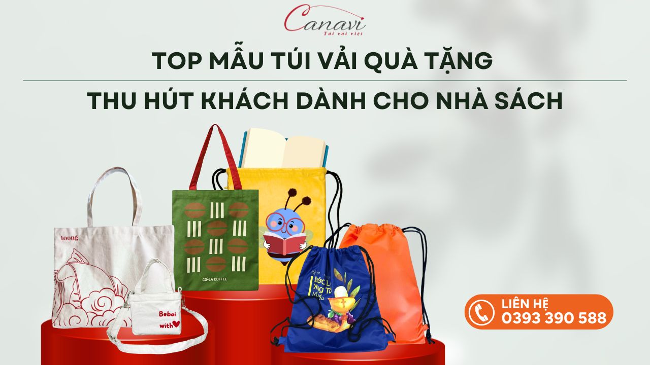 Top mẫu túi vải quà tặng thu hút khách hàng dành cho nhà sách