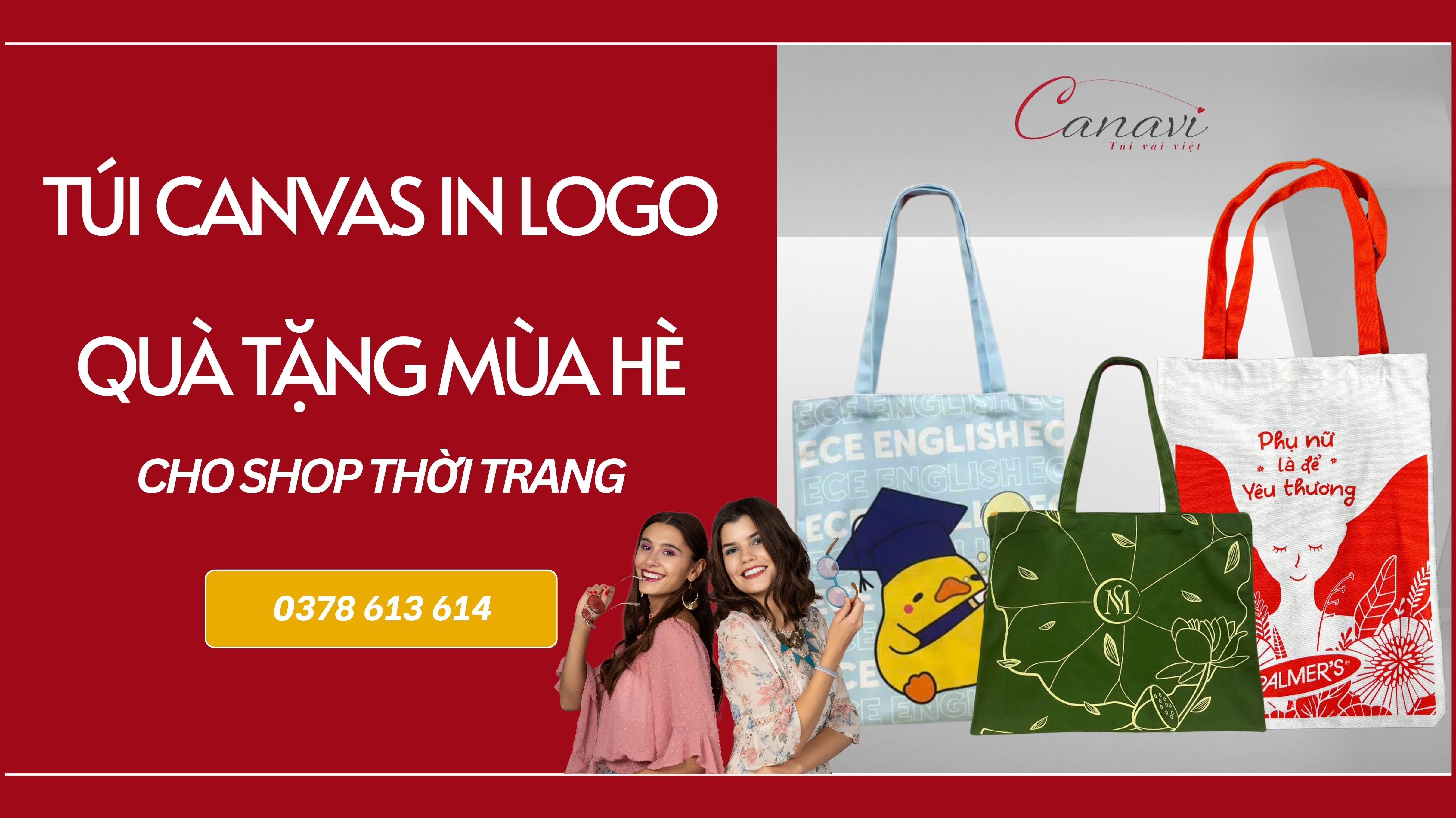 Túi Canvas Canavi Bao Bì Quà Tặng Mùa Hè Cho Shop Thời Trang