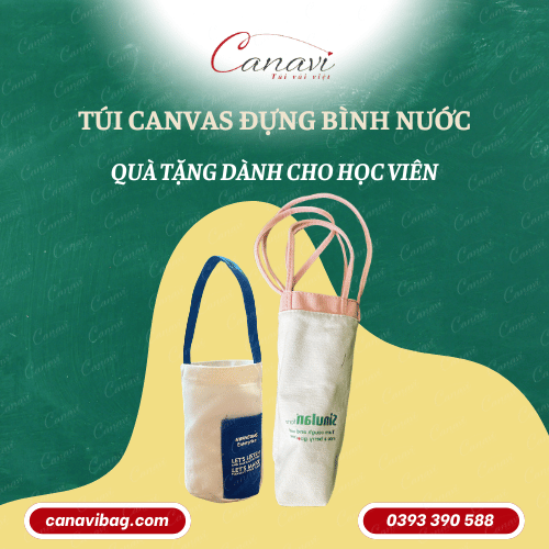Túi đựng bình nước vải canvas