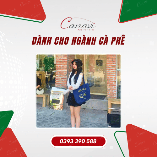Túi vải bố in logo dành cho các quán cà phê, quán nước