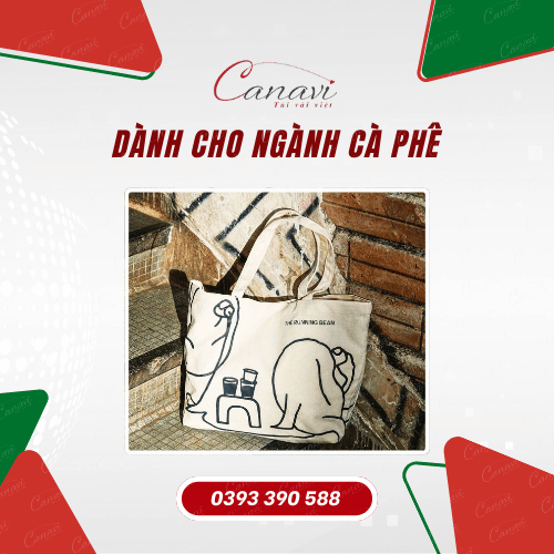 Túi vải bố in logo dành cho các quán cà phê