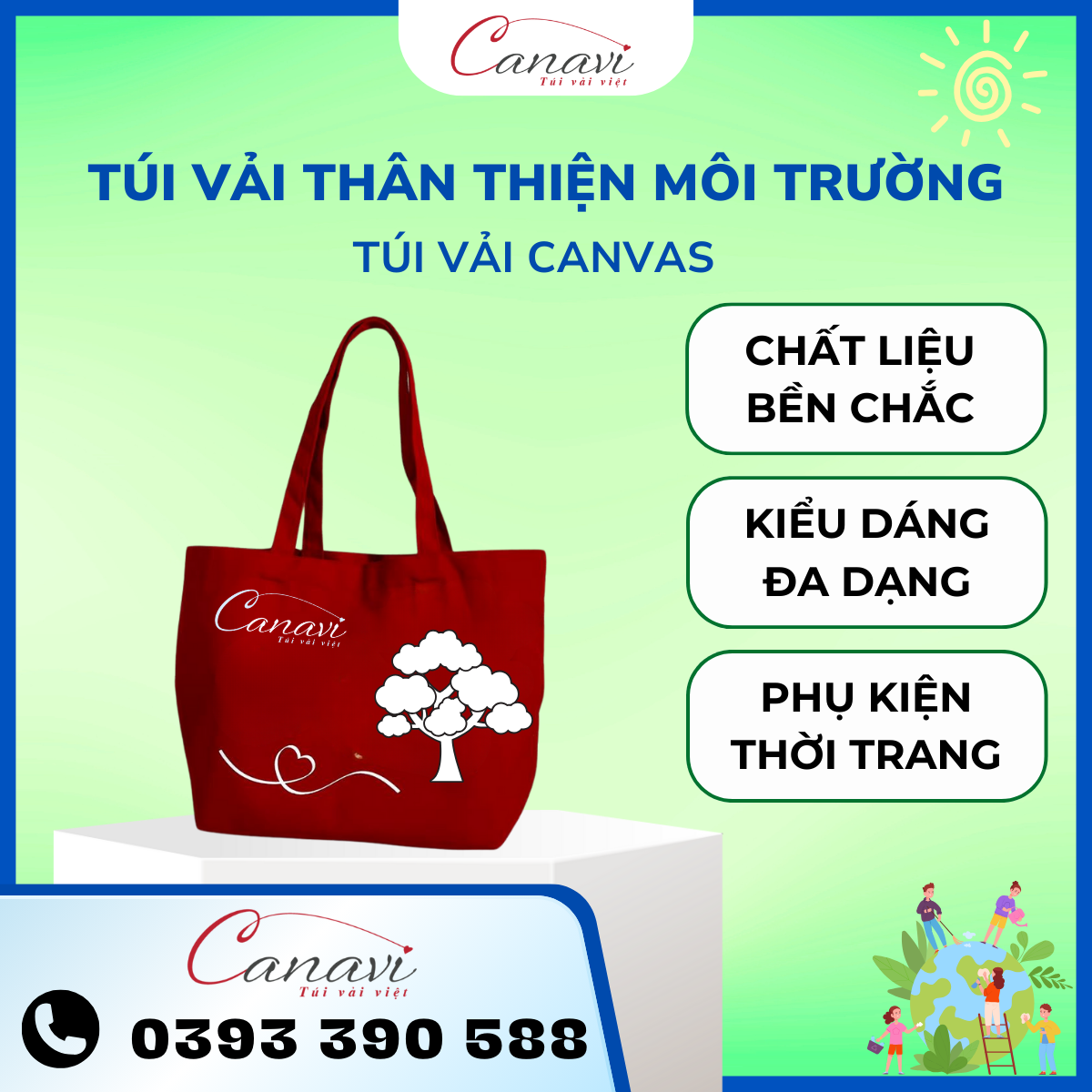 Túi canvas thân thiện với môi trường