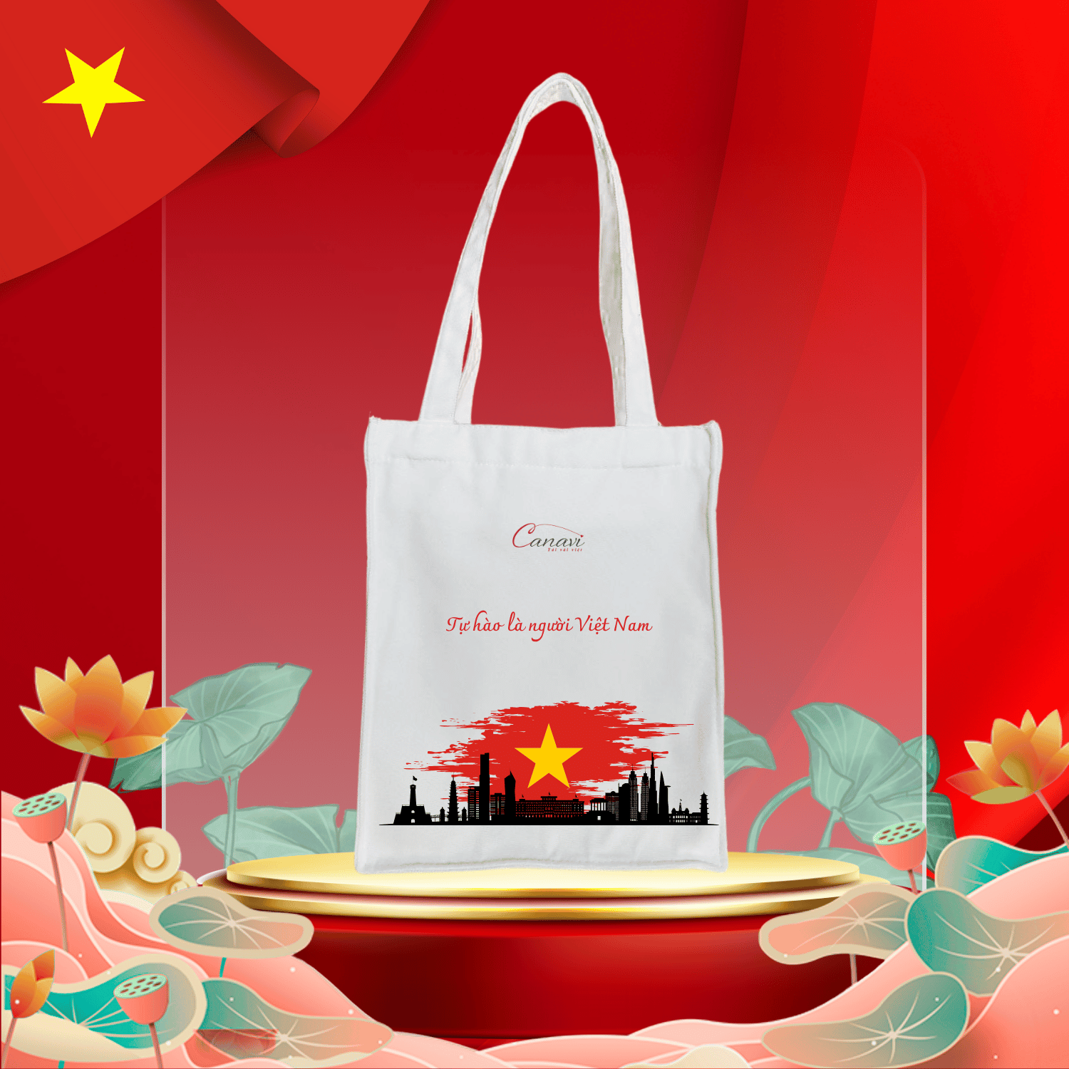 Túi canvas TVCV06 - Chào Mừng Đại Lễ 30/4 