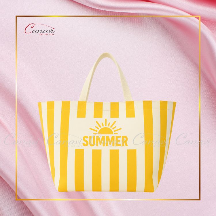 Túi Tote Vải Bố -Túi Canvas TVT004 Hello Summer Màu Vàng