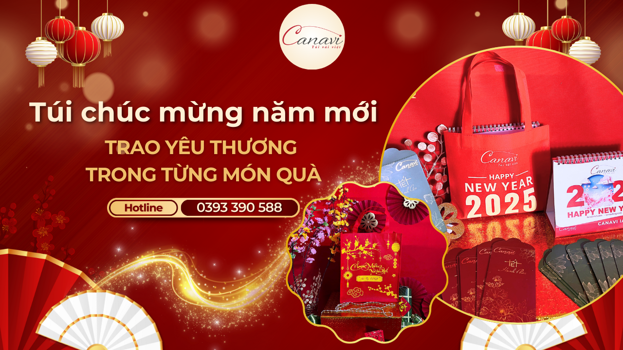 Túi vải chúc mừng năm mới – Thay bạn trao yêu thương trong từng món quà