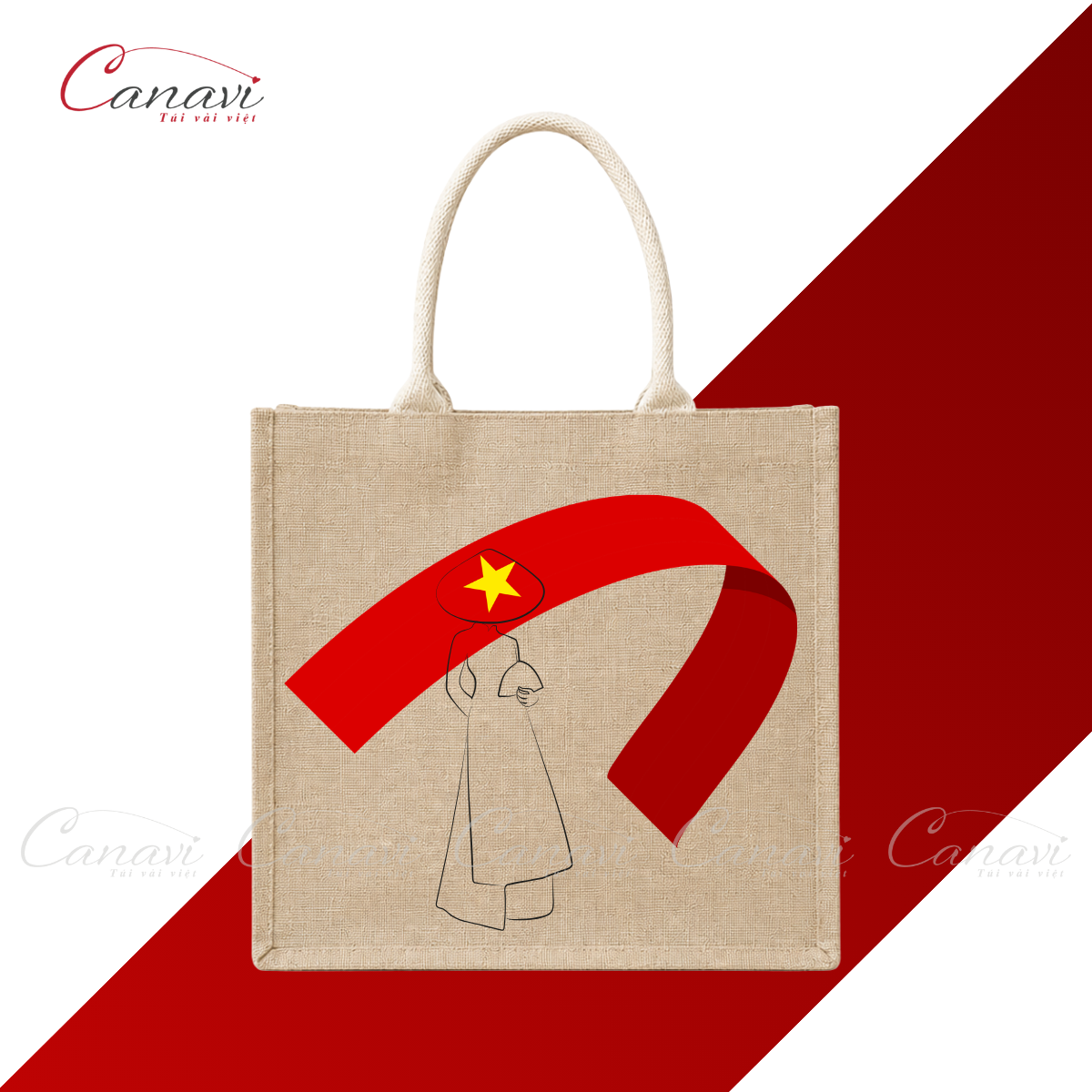 Túi Vải Đay Quốc Khánh TVQK02 - Dấu Ấn Việt Nam