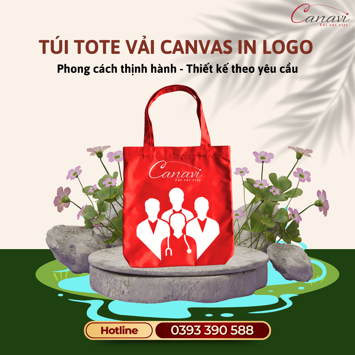 Túi canvas in logo làm quà tặng cho bệnh viện 27-2