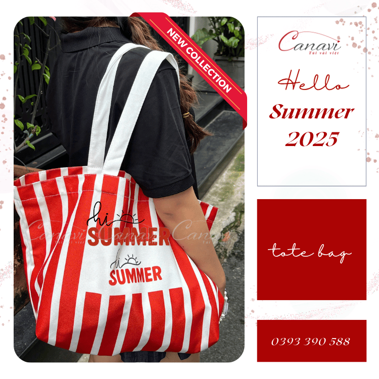 Mẫu túi vải bố canvas - tote phiên bản mùa hè 2025