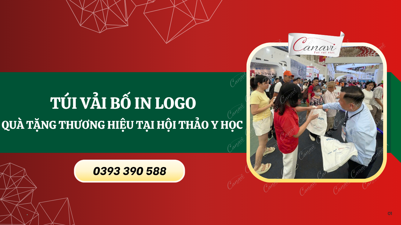 Túi vải bố in logo - Quà tặng thương hiệu tại các hội thảo Y học cuối năm