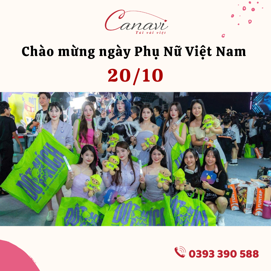 Túi Vải Canvas Quà tặng 20/10