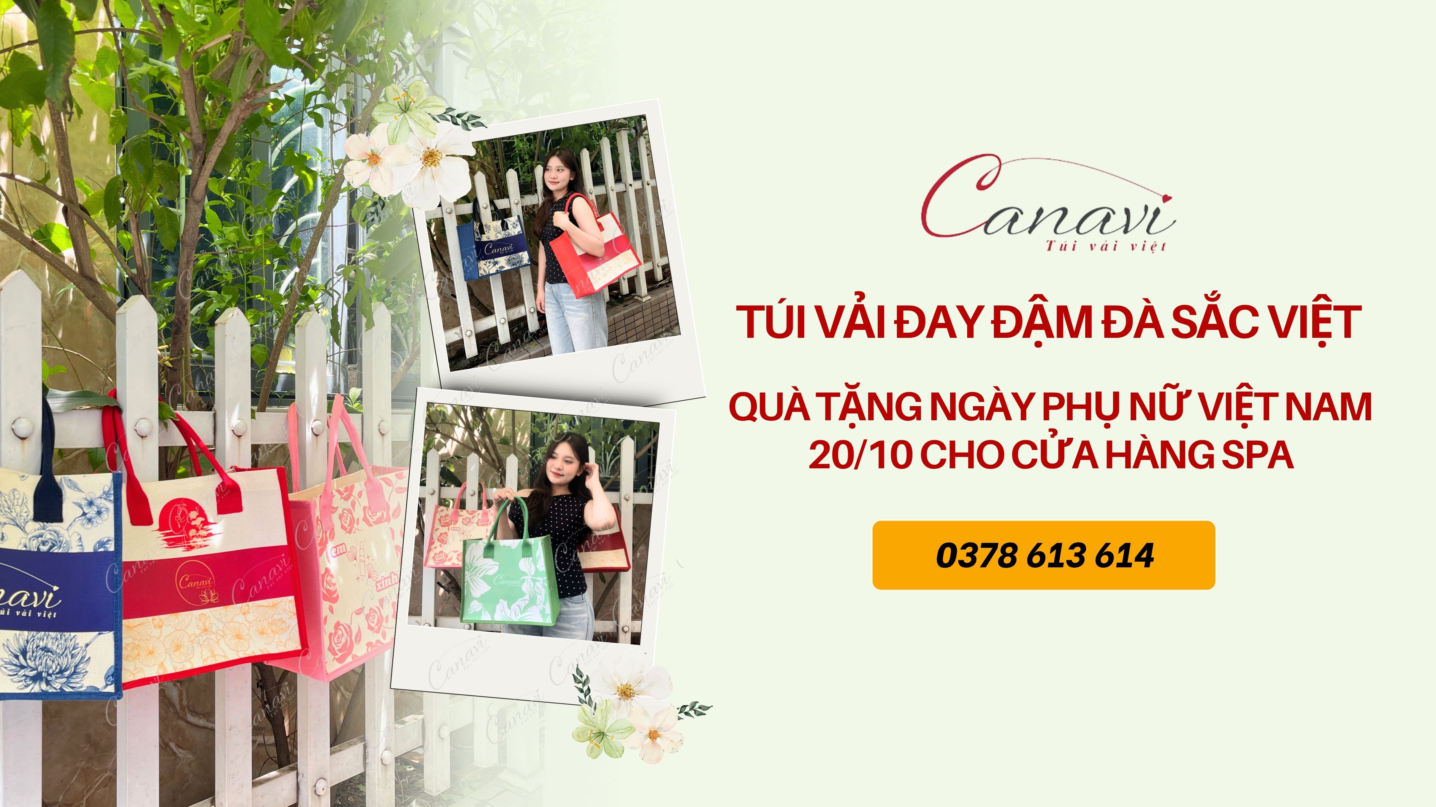 Túi vải đay đậm đà sắc Việt - Quà tặng ngày Phụ nữ Việt Nam 20/10 cho cửa hàng Spa