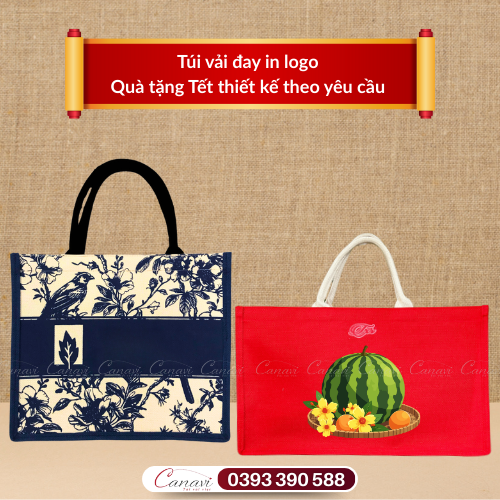 Thiết kế túi vải đay đựng quà tết theo yêu cầu