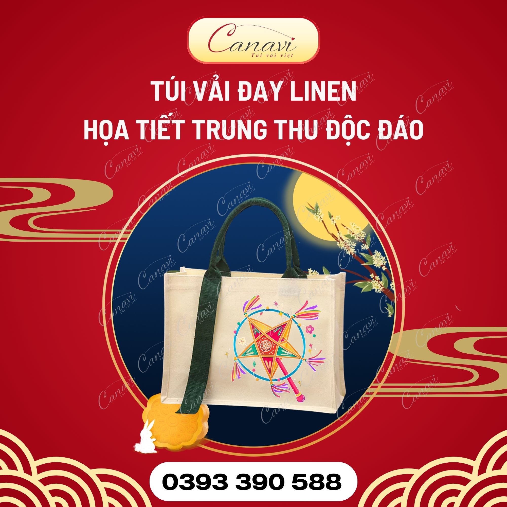 Túi vải đay linen trung thu cao cấp