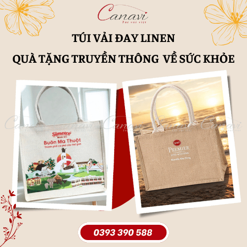 Túi vải đay linen – Quà tặng truyền thông xanh cho thương hiệu về sức khỏe