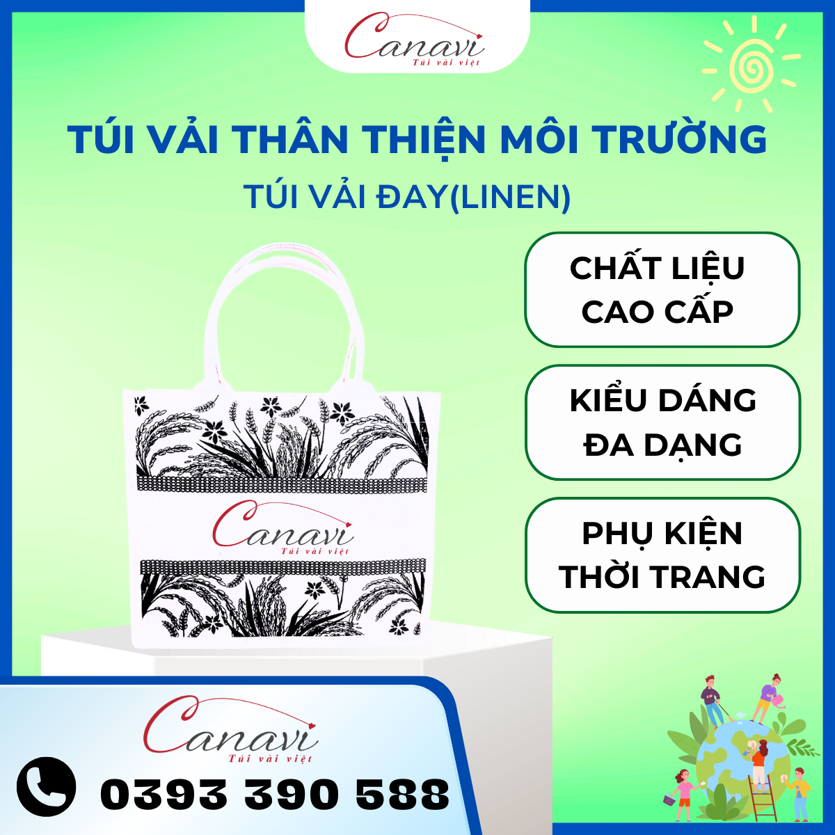 Túi vải đay (linen) thân thiện môi trường