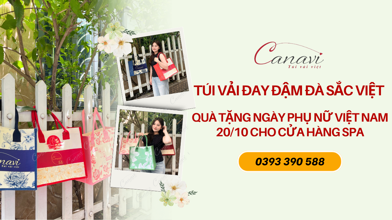 Túi vải đay đậm đà sắc Việt - Quà tặng ngày Phụ nữ Việt Nam 20/10 cho cửa hàng Spa